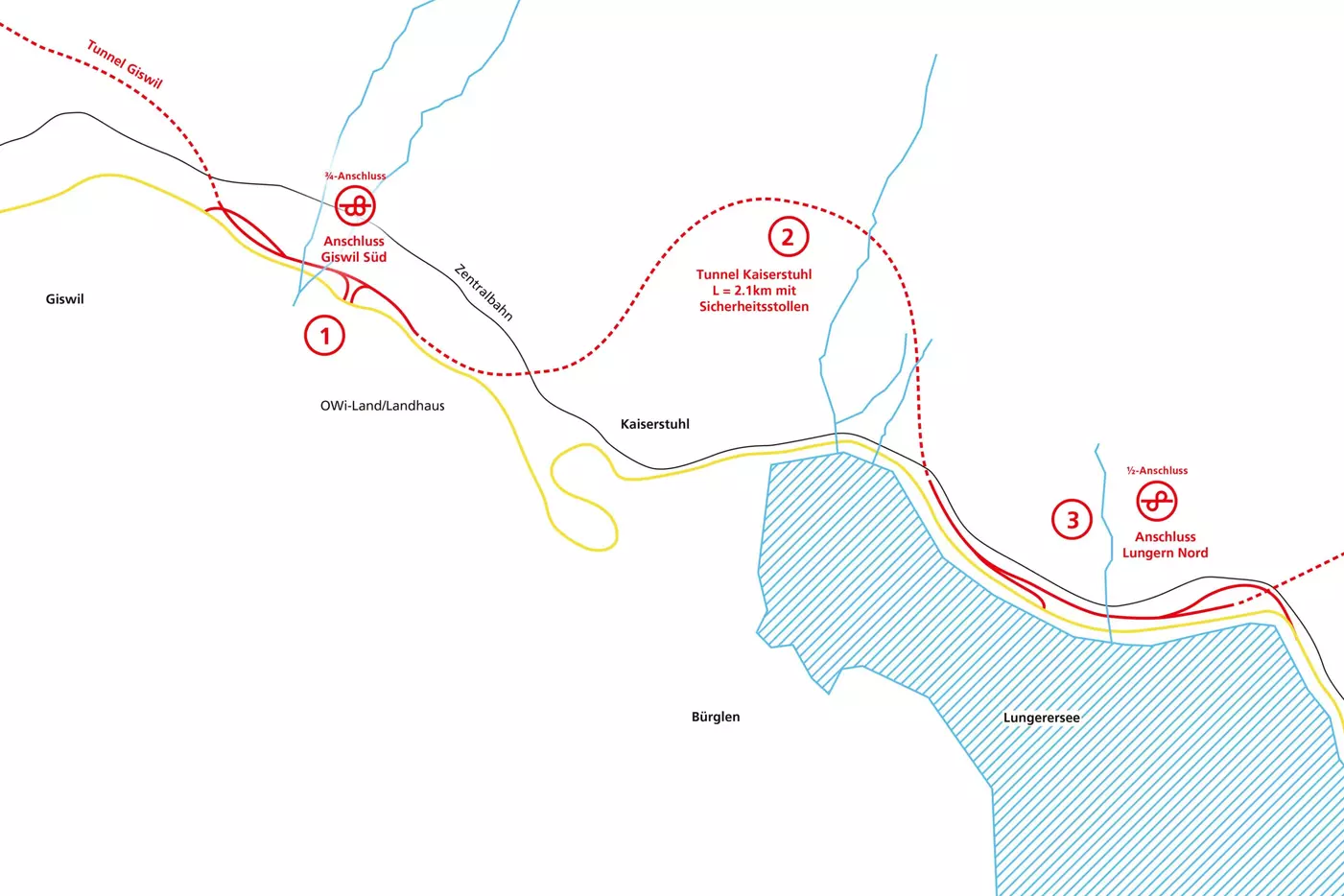 Netzvollendung N8 / Lungern Nord – Giswil Süd (Quelle: Tiefbauamt Kanton Obwalden)