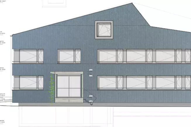 Neubau MFH, Murg: Ansicht Ostfassade