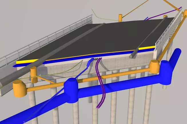 3D-Modell mit Werkleitungen